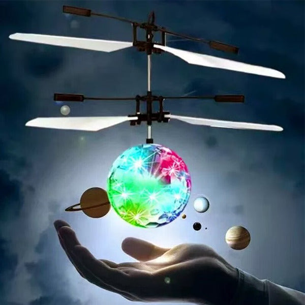 LED Light Suspension Crystal Ball, Infrared Induction & RC Gesture Control Colorful Glowing Toy & Unique Gift for Kid