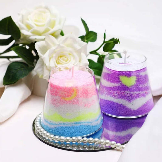 Sand Wax Candle Making Kit, 10 Colors Wax with Wicks, Beginner DIY Craft Kit for Decorative, Layered Candles