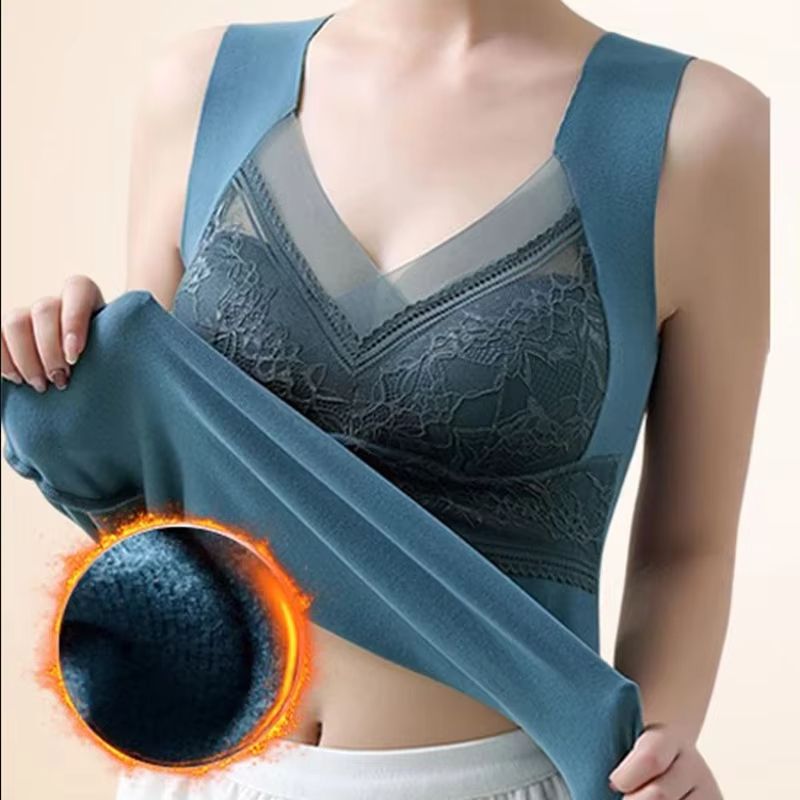 Womens Winter Thermal Vest Plus Size Warm Undershirt Soft Inner Wear Autumn Thermal Top