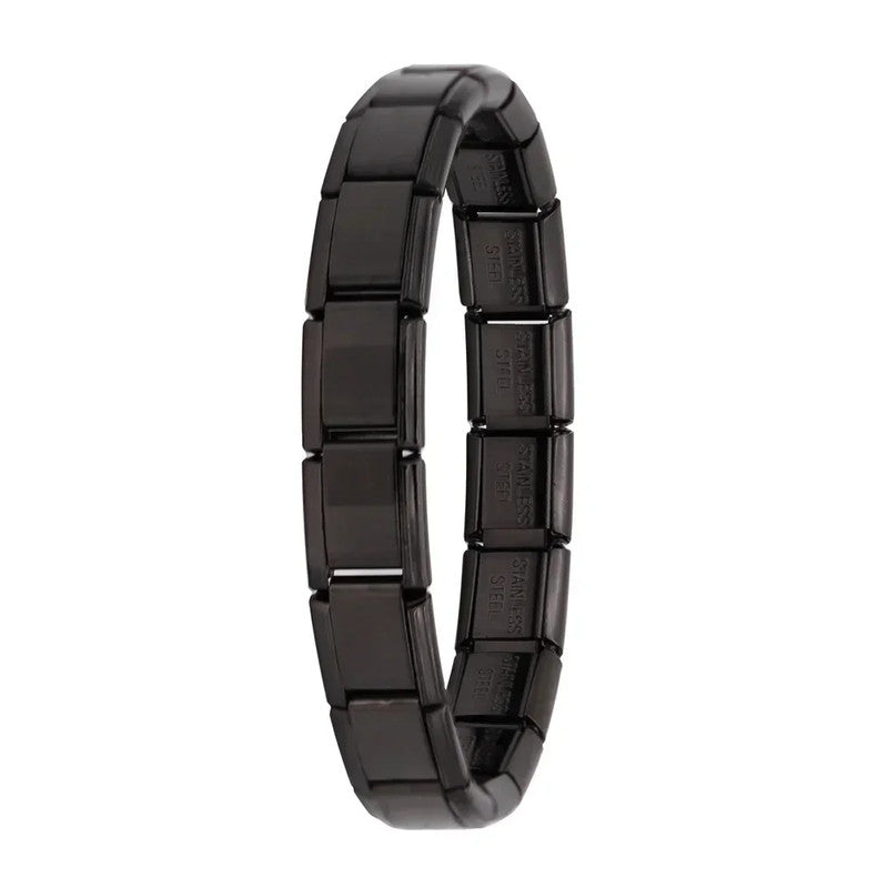 Fashion Women Wide Italian Elastic Charm Bracelet, Stainless Steel Bangle Jewelry for Stylish Everyday Wear