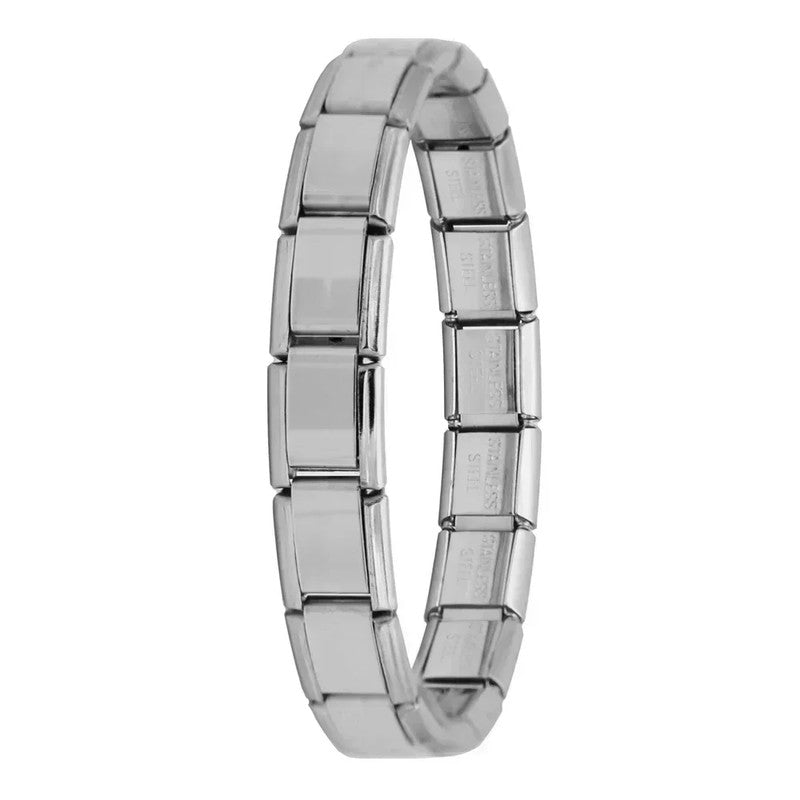 Fashion Women Wide Italian Elastic Charm Bracelet, Stainless Steel Bangle Jewelry for Stylish Everyday Wear