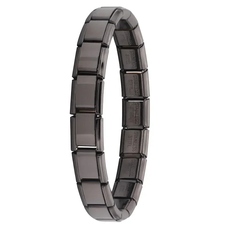 Fashion Women Wide Italian Elastic Charm Bracelet, Stainless Steel Bangle Jewelry for Stylish Everyday Wear