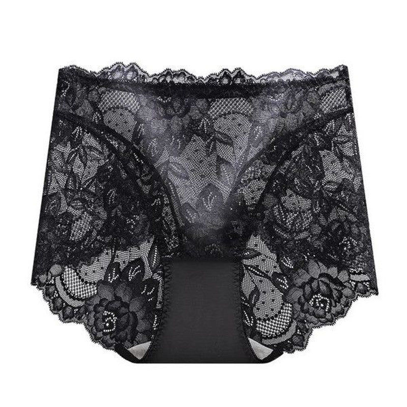 Women Floral Lace Panties Briefs Transparent High Rise Knickers Sexy Brief Underwear Ladies M-XL Brazilian Pants Erotic