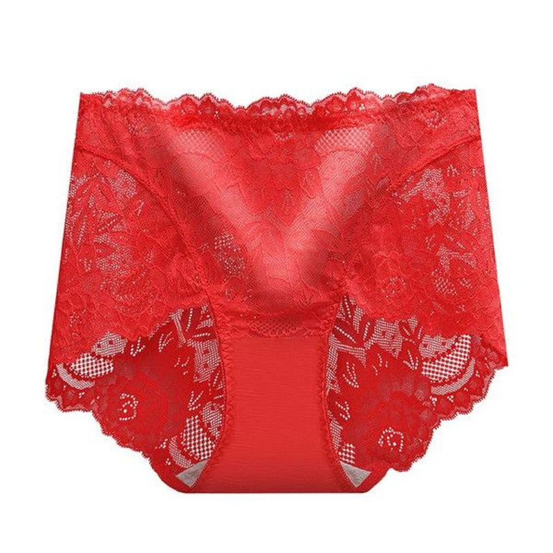 Women Floral Lace Panties Briefs Transparent High Rise Knickers Sexy Brief Underwear Ladies M-XL Brazilian Pants Erotic