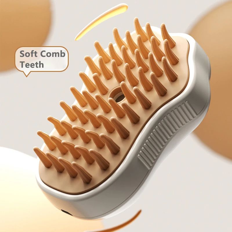 Fbinys 4-in-1 Stoom Borstel Voor Katten En Honden – Met Spray, Anti-uitval En Massagefunctie, Oplaadbaar Via USB