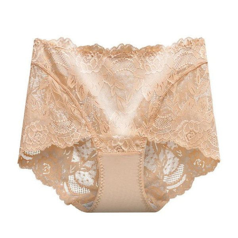 Women Floral Lace Panties Briefs Transparent High Rise Knickers Sexy Brief Underwear Ladies M-XL Brazilian Pants Erotic