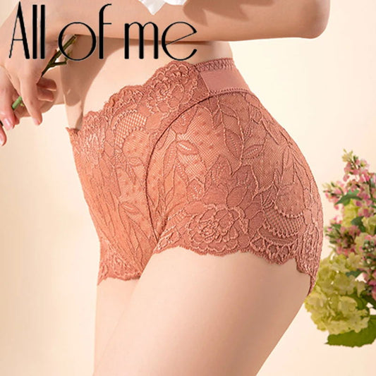 Women Floral Lace Panties Briefs Transparent High Rise Knickers Sexy Brief Underwear Ladies M-XL Brazilian Pants Erotic
